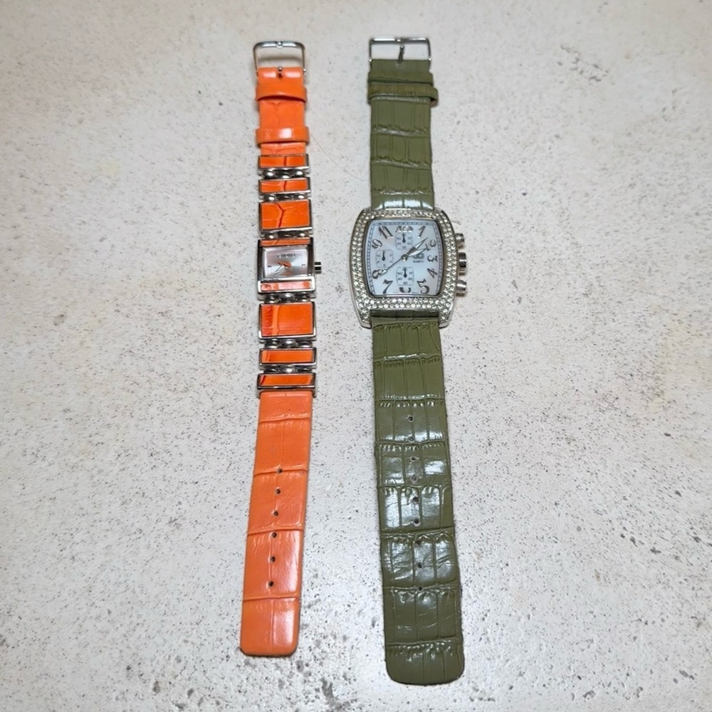 Set of 2 Y2K Croc Print Women’s Watches